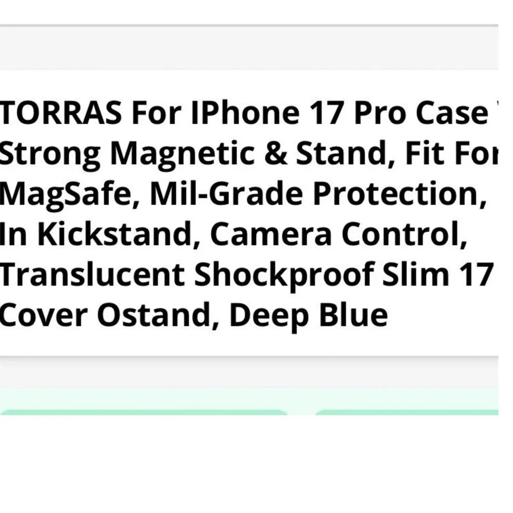 TORRAS Ostand iPhone 17 Pro Case MagSafe Kickstand Deep Blue Military Grade‎